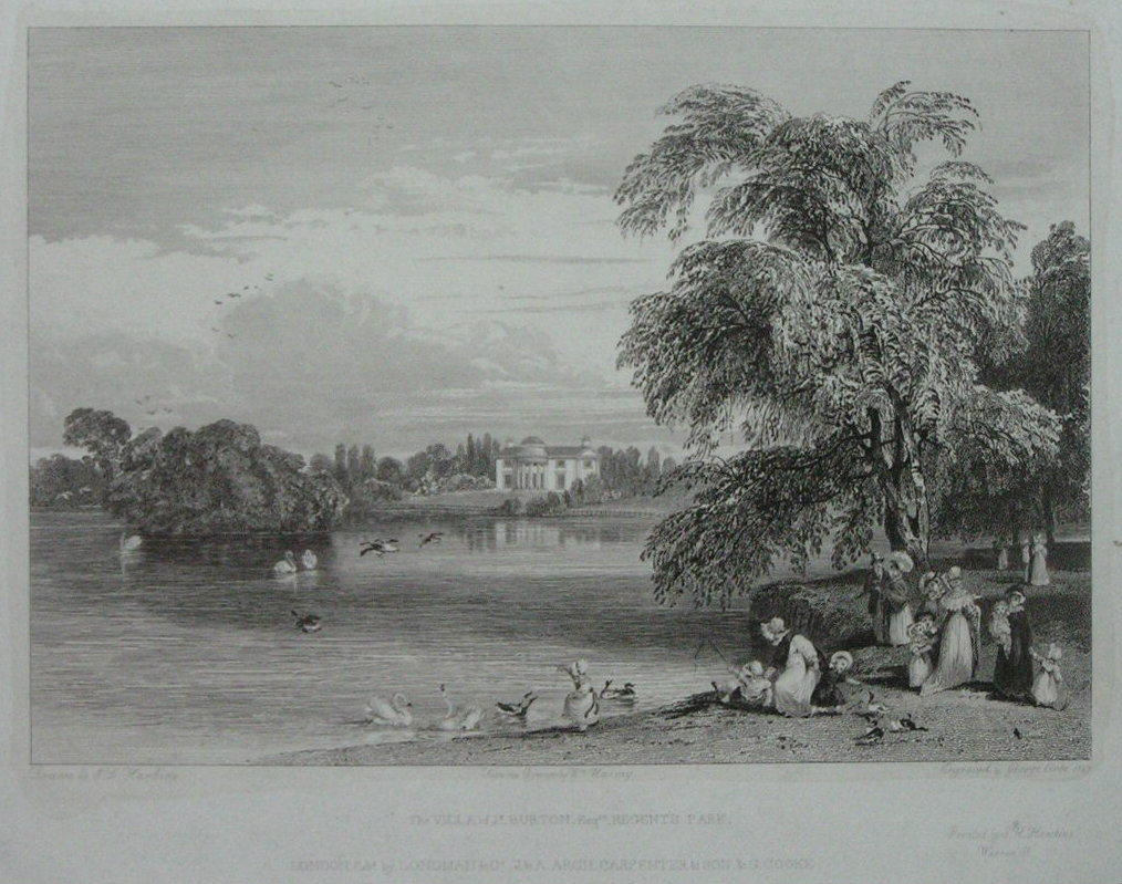 Print - The Villa of Js. Burton Esqr., Regent's Park. - Cooke